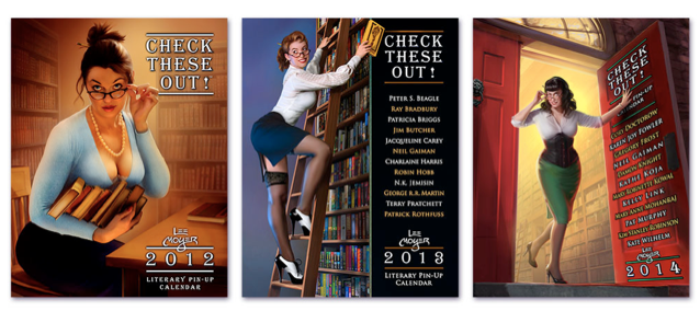 All three Literary Pin-up Calendars by Lee Moyer